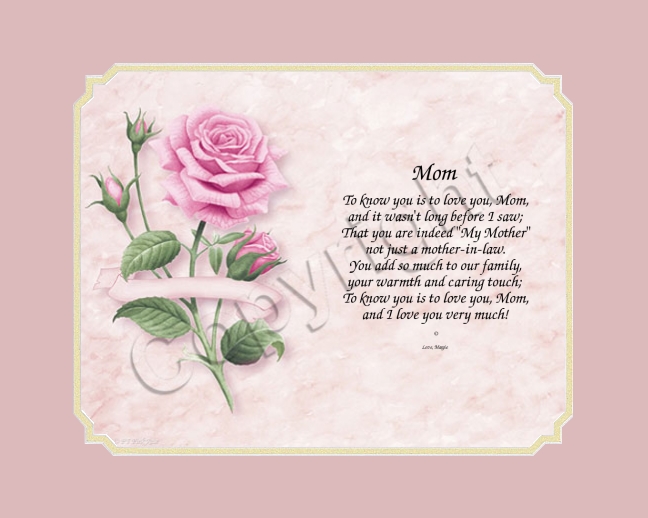 Mother's Day Gift - Poem - Mother in Law